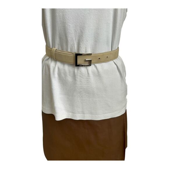 Gucci Beige Suede Belt with G Logo Buckle – XXS main image 6